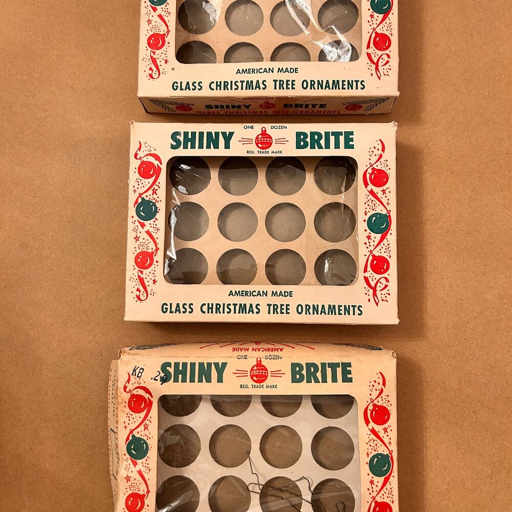 1940s Vintage Shiny Brite ornament boxes